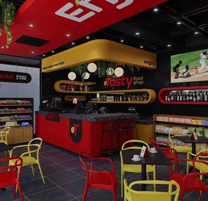Vecteks - Proyecto Fast Food Shop Interiores